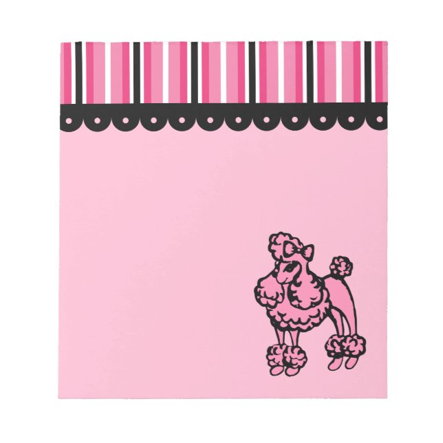Bloc de notas de Caniche Rosa (Frente)