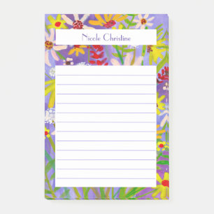 Bloc de notas de color de agua Daisy Wildflower Bo