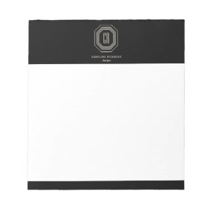 Bloc de notas de color gris/negro con monograma Ar