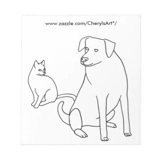 Bloc de notas de colores para sentados de gatos y 