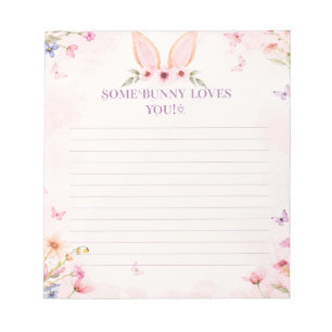 Bloc de notas de conejo floral