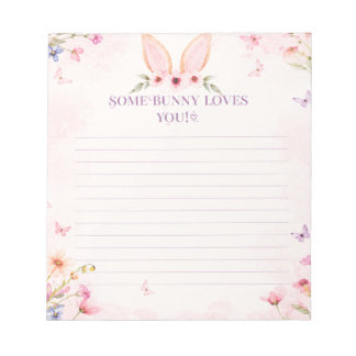 Bloc de notas de conejo floral