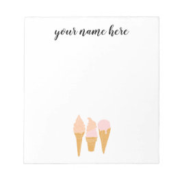 Bloc de notas de crema de hielo personalizado