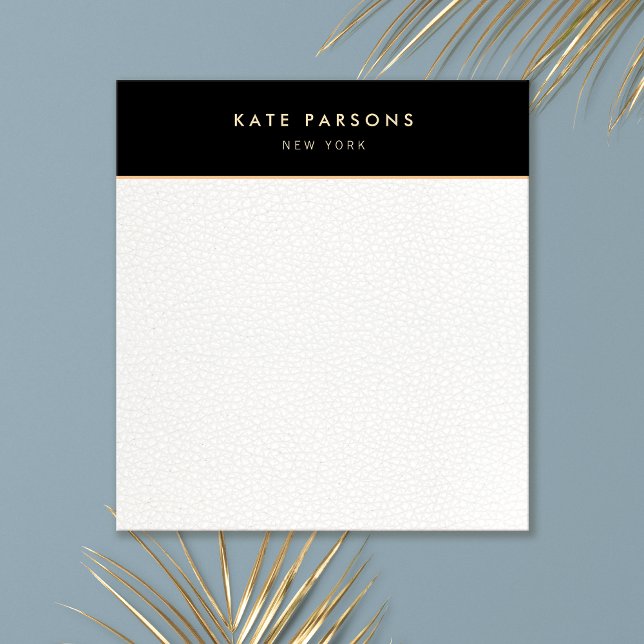 Bloc de notas de cuero blanco negro elegante y sen (Subido por el creador)