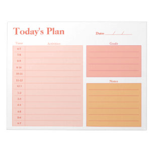 Bloc de notas de Daily Planner de 11" x 8,5" - 40