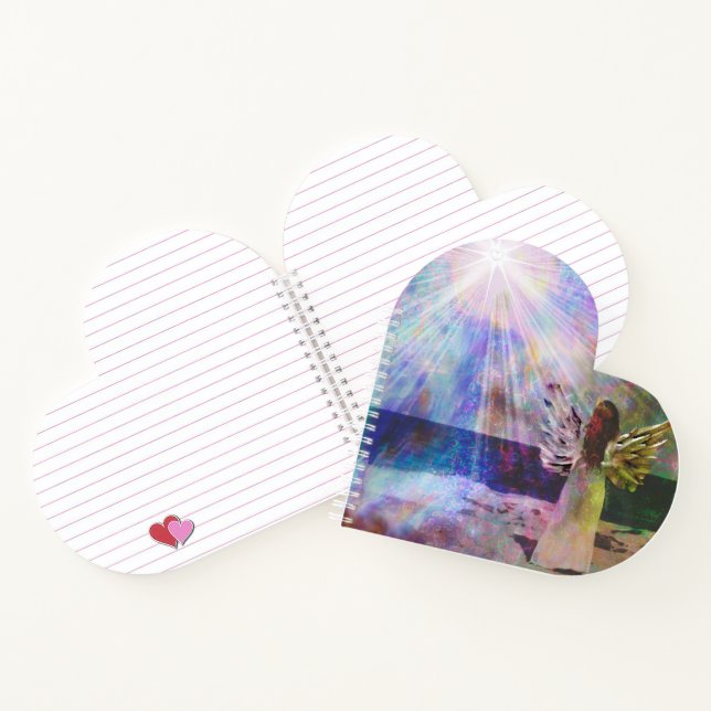 Bloc de notas de Diario Angel Gazing Heavenly Hear (Interior)