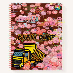Bloc de notas de diario divertido con el cerebro