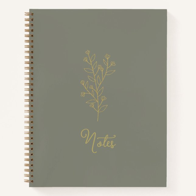 Bloc de notas de diario espiral estético (Anverso)