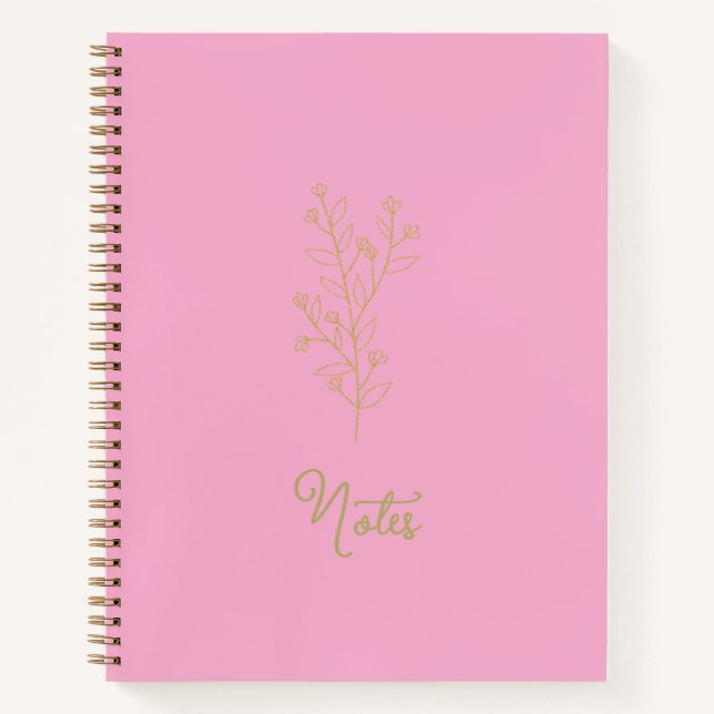 Bloc de notas de diario espiral estético (Anverso)