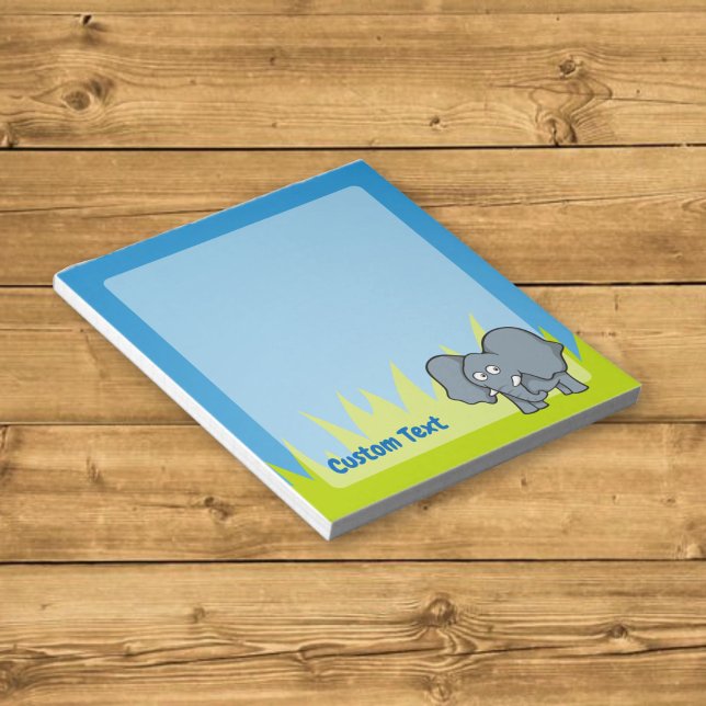 Bloc de notas de dibujos animados de elefante gris (Subido por el creador)