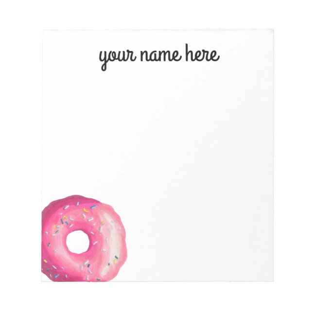 Bloc de notas de donut rosado personalizado (Frente)
