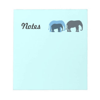 Bloc de notas de elefantes azules