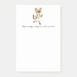 Bloc de notas de enfermera con café con gato fino 