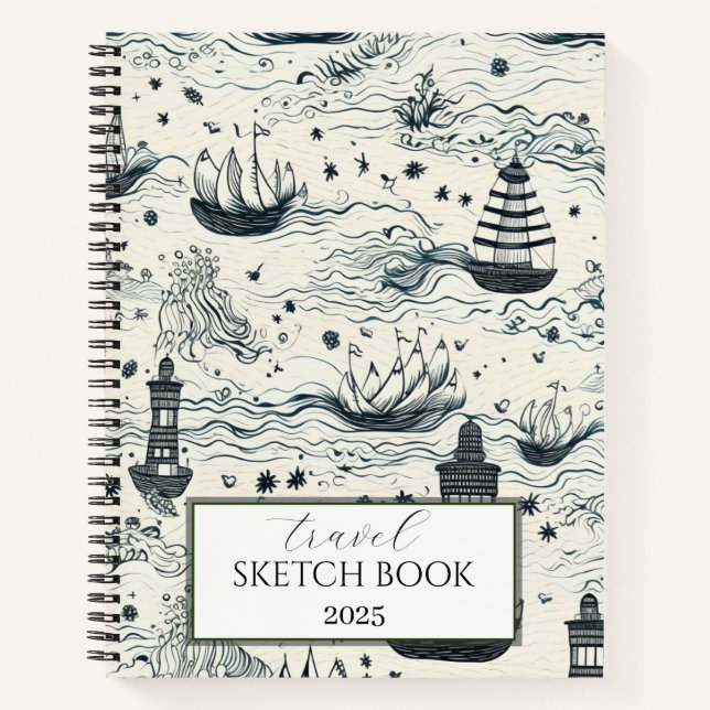 Bloc de notas de esbozo de libro de viajes (Anverso)