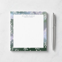 Bloc de notas de escritorio floral azul y verde