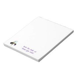 Bloc de notas de escritorio Iris púrpura y blanco