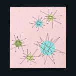 Bloc de notas de estrenos atómicos de icono rosa<br><div class="desc">Este patrón de Bloc de notas de los Starbursts Atómicos Icónicos Rosa presenta estallidos atómicos icónicos. ¡Así es! La vieja escuela, el fondo de color rosa de la primera dama con especkles de oro, es el escenario perfecto para el turquesa vibrante, el apetitoso apio y los círculos kitschy de color...</div>