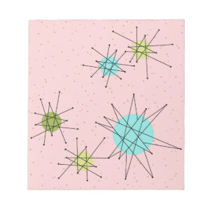 Bloc de notas de estrenos atómicos de icono rosa
