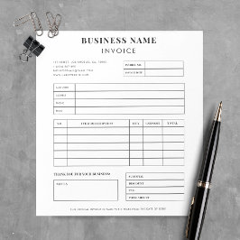 Bloc de notas de factura de cliente de ventas para