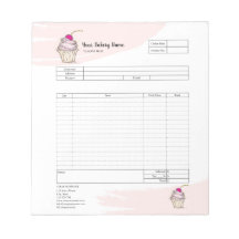 Bloc de notas de factura de formulario de pedido d