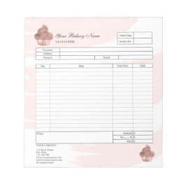 Bloc de notas de factura de formulario de pedido d