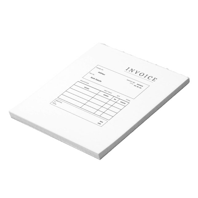 Bloc de notas de factura totalmente personalizable (Lado Izquierdo)