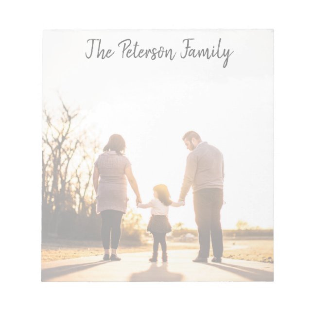 Bloc de notas de familia personalizado con foto co (Frente)