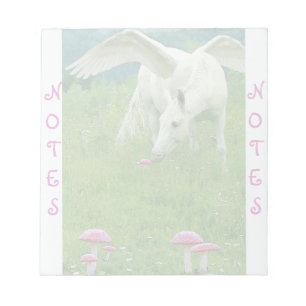 Bloc de notas de fantasía con pegasus y toadstools