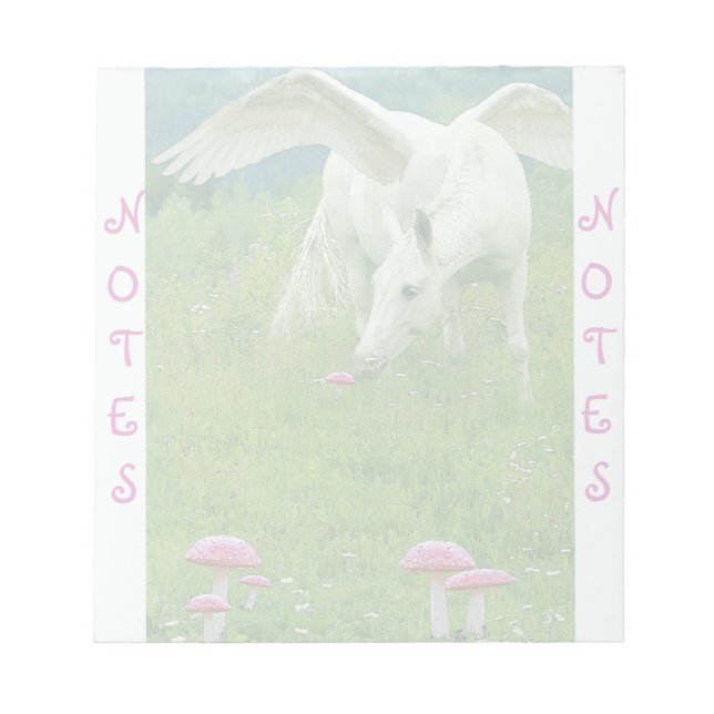 Bloc de notas de fantasía con pegasus y toadstools (Frente)