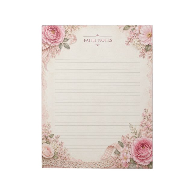 Bloc de notas de fe floral (Lado Izquierdo)