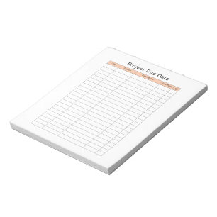 Bloc de notas de fecha de vencimiento del proyecto
