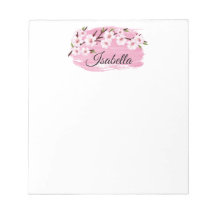 Bloc de notas de flor de cerezo rosa