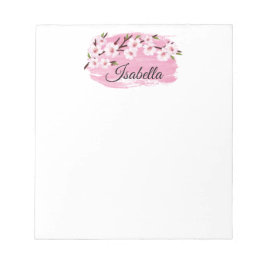 Bloc de notas de flor de cerezo rosa