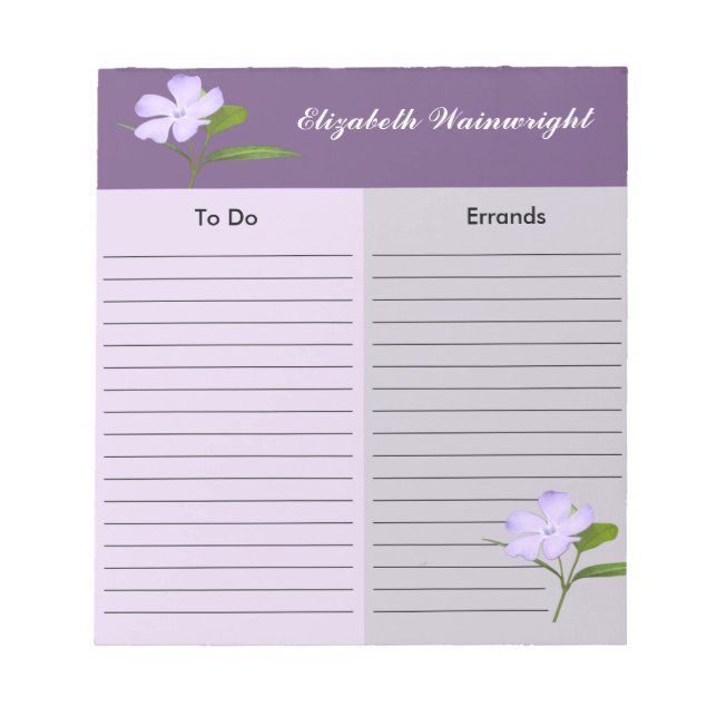 Bloc de notas de flor de lavanda (Frente)