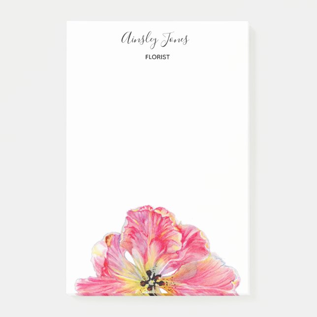 Bloc de notas de flor de Tulipán rosa (Anverso)