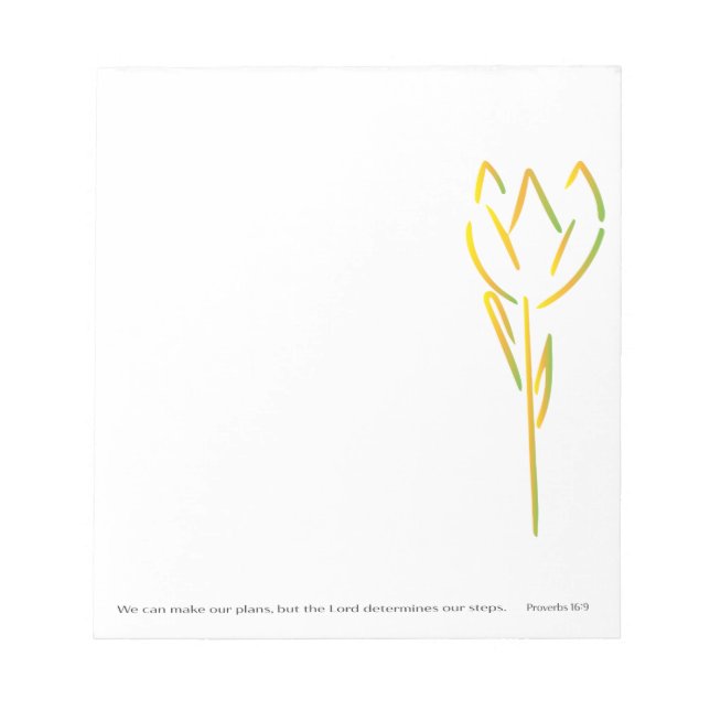 Bloc de notas de flor sin línea (Frente)