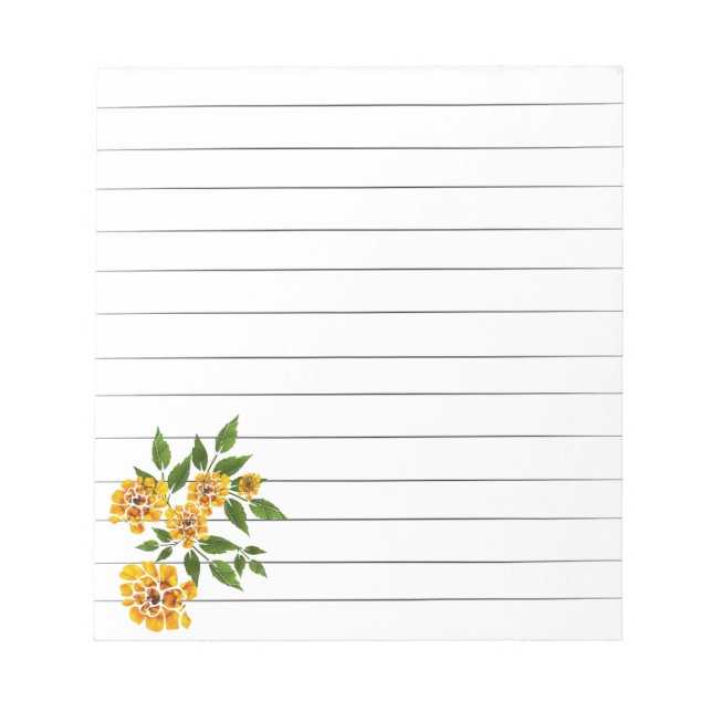 Bloc de notas de flores amarillas (Frente)