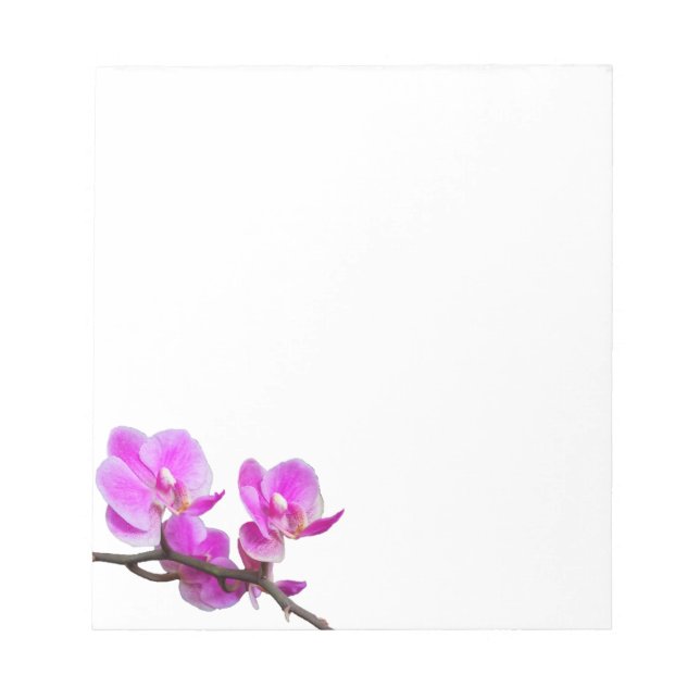 Bloc de notas de flores de orquídeas rosadas (Frente)