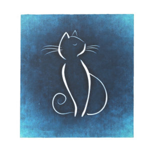 Bloc de notas de gato blanco abstracto