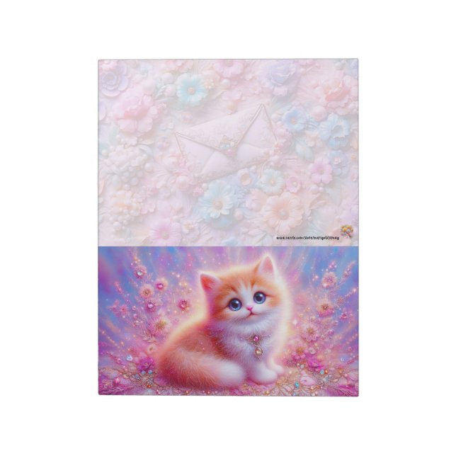Bloc de notas de gato floral (Lado Izquierdo)
