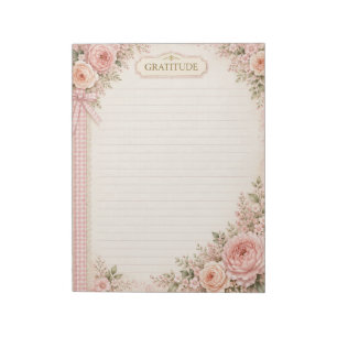 Bloc de notas de gratitud floral