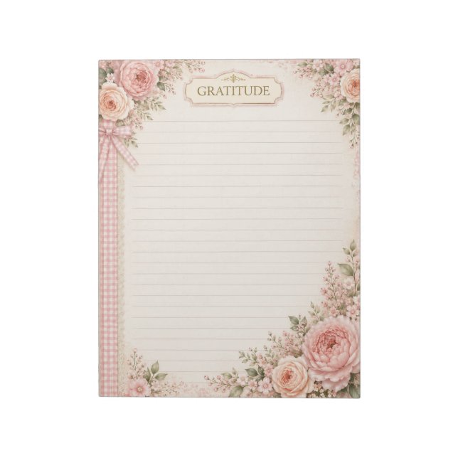 Bloc de notas de gratitud floral (Lado Izquierdo)