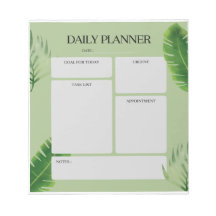 Bloc de notas de Green Leaf Daily Planner