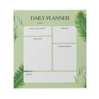 Bloc de notas de Green Leaf Daily Planner