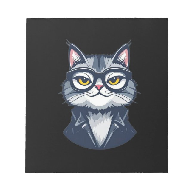 Bloc de notas de Guay Cat con lentes (Frente)