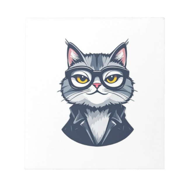 Bloc de notas de Guay Cat con lentes (Frente)