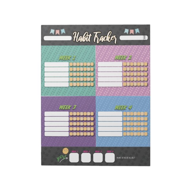 Bloc de notas de HABIT TRACKER para niños (Lado Izquierdo)
