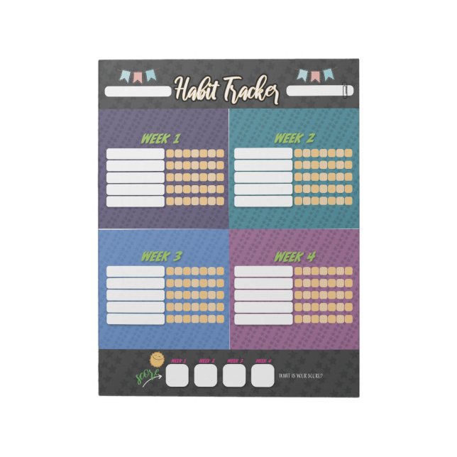 Bloc de notas de HABIT TRACKER para niños (Lado Izquierdo)