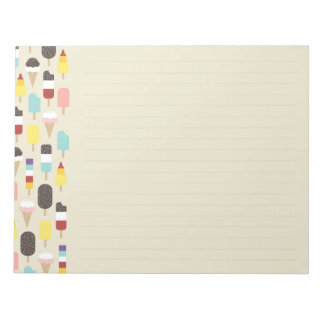 Bloc de notas de helados y tratamientos congelados