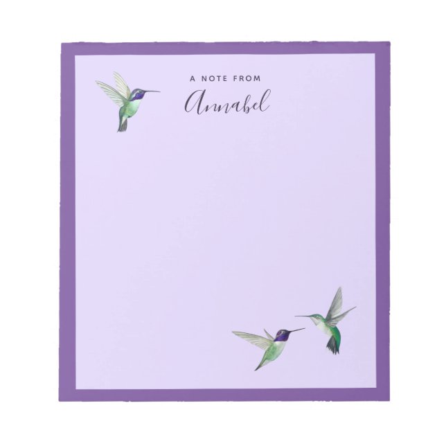 Bloc de notas de Hummingbirds de personalizado Cos (Frente)